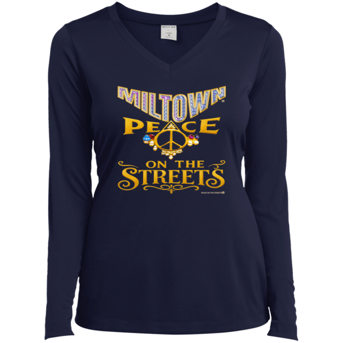Miltown Peace On The Streets  -  Ladies LgSl V-Neck - Image 3