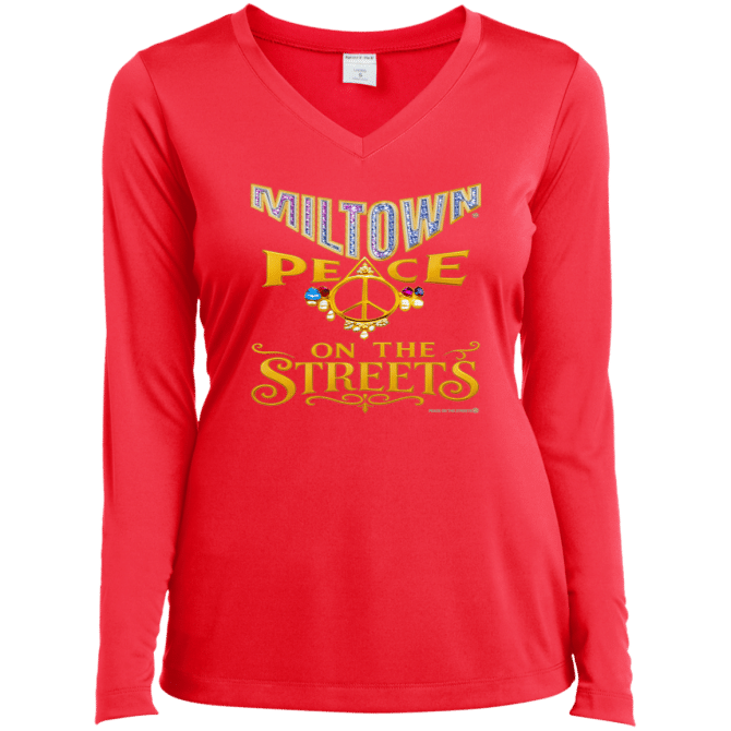 Miltown Peace On The Streets  -  Ladies LgSl V-Neck - Image 5