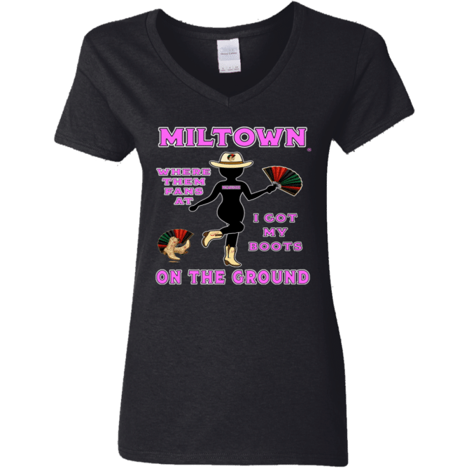 Miltown Boots On The Ground - Ladies'  V-Neck - Image 2