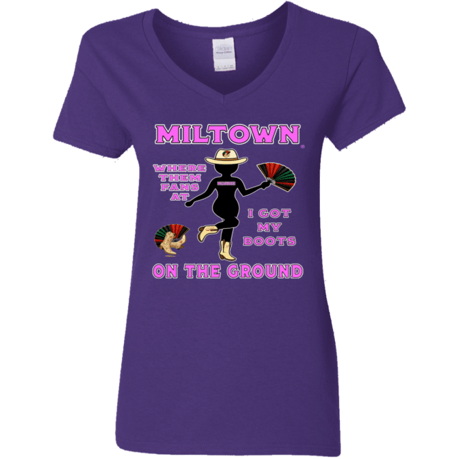 Miltown Boots On The Ground - Ladies'  V-Neck - Image 4