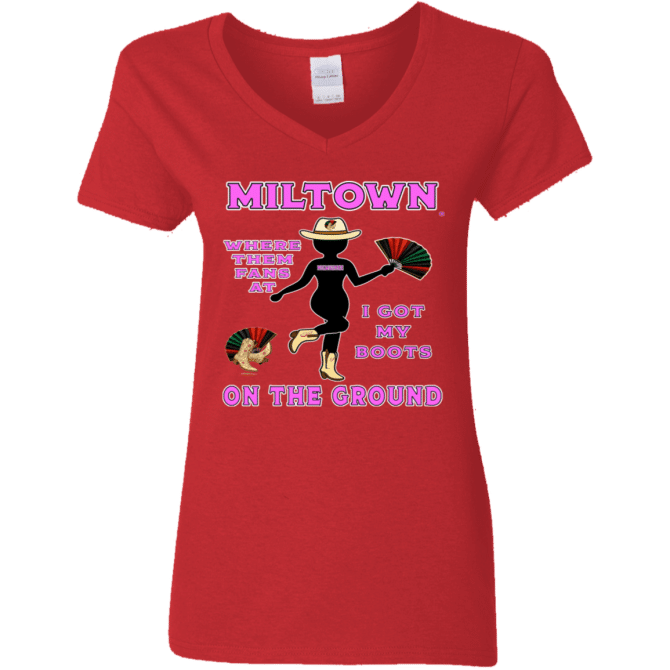 Miltown Boots On The Ground - Ladies'  V-Neck - Image 5