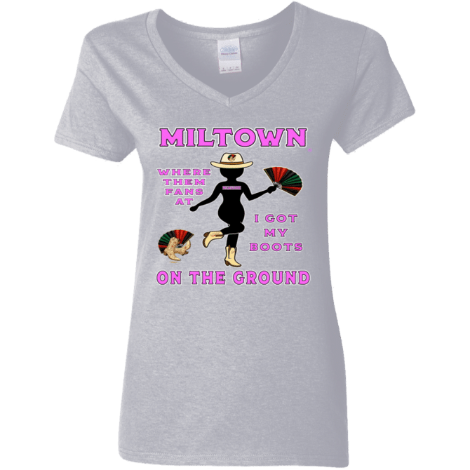 Miltown Boots On The Ground - Ladies'  V-Neck - Image 7