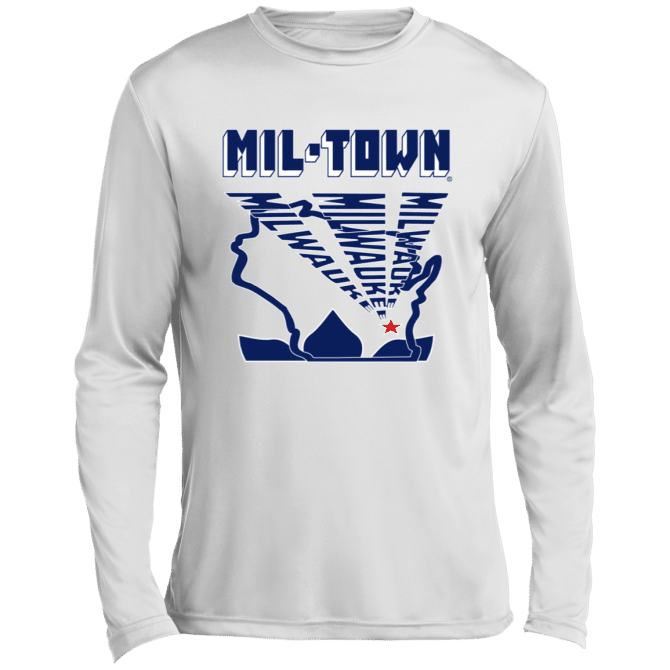 MIL-TOWN Milwaukee Wisconsin Text Rays - Lg Sleeve Tee - Image 2