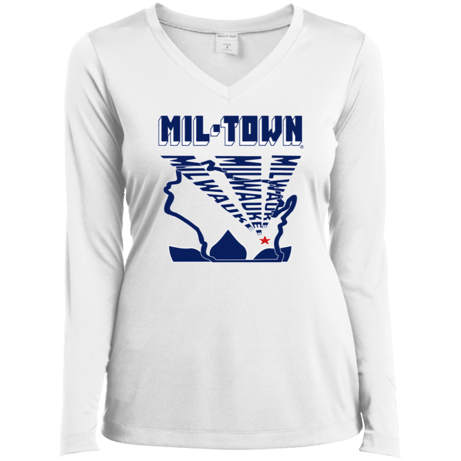 MIL-TOWN Milwaukee Rays - Ladies LgSl V-Neck