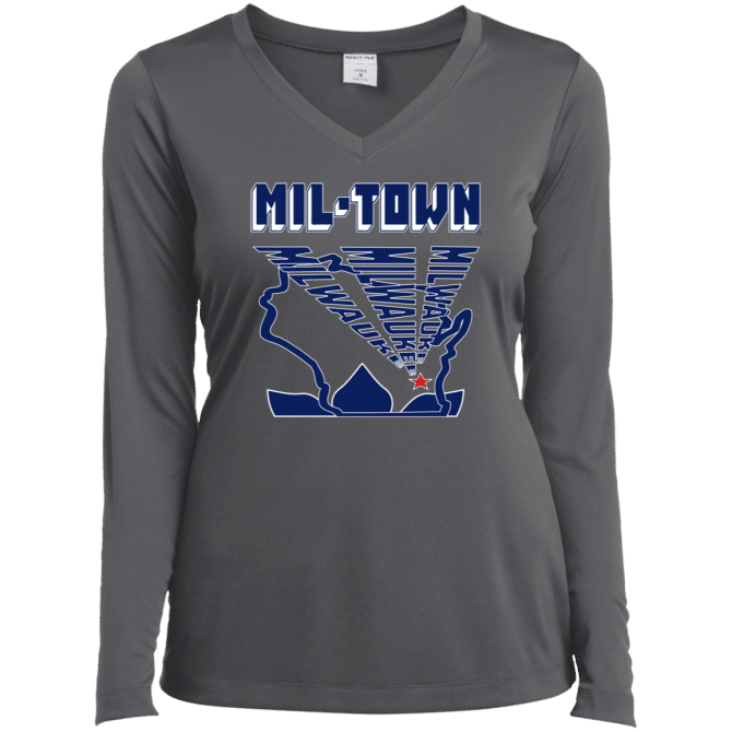 MIL-TOWN Milwaukee Rays - Ladies LgSl V-Neck - Image 5