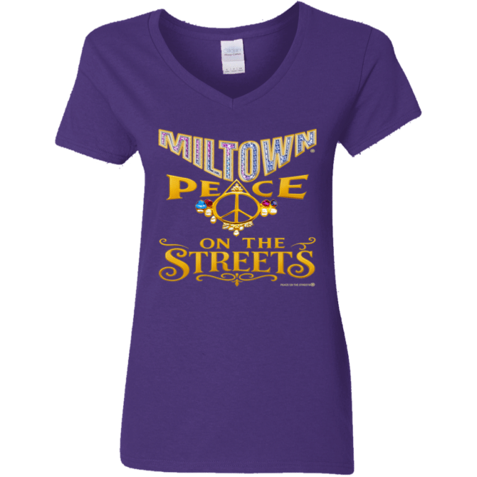 Peace On The Streets 03 - Ladies'  V-Neck - Image 4