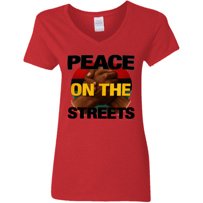Peace On The Streets 01 - Ladies'  V-Neck - Image 5