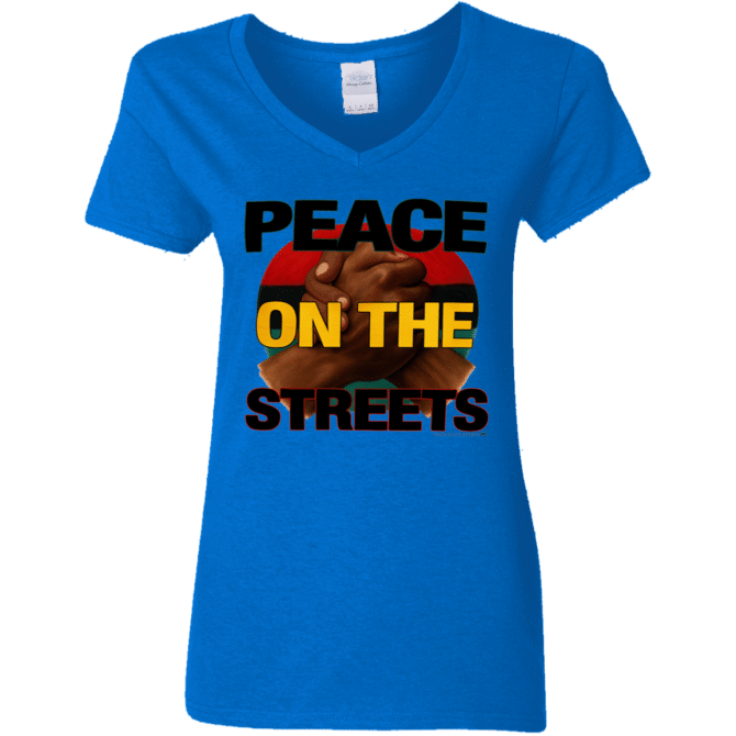 Peace On The Streets 01 - Ladies'  V-Neck - Image 6
