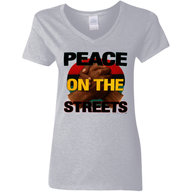Peace On The Streets 01 - Ladies'  V-Neck - Image 7