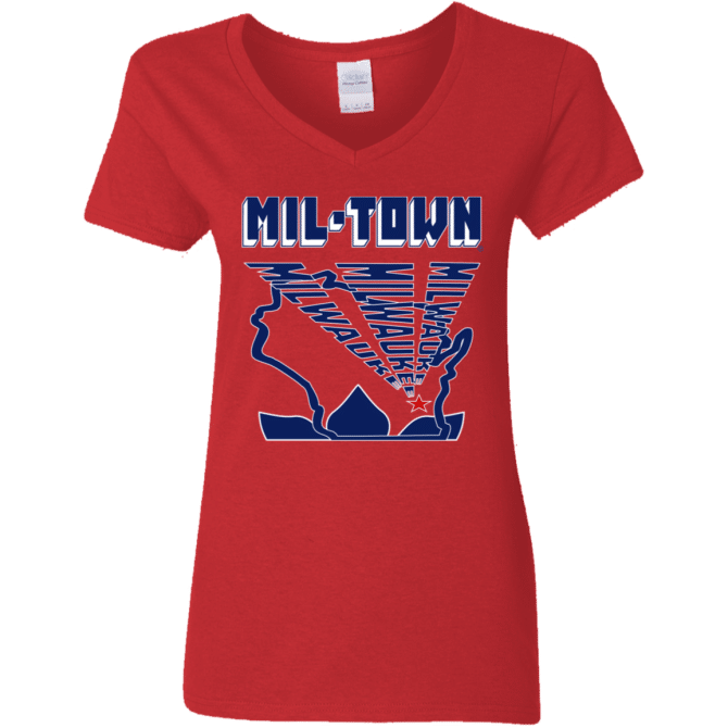 MIL-TOWN Milwaukee Rays - Ladies'  V-Neck - Image 5