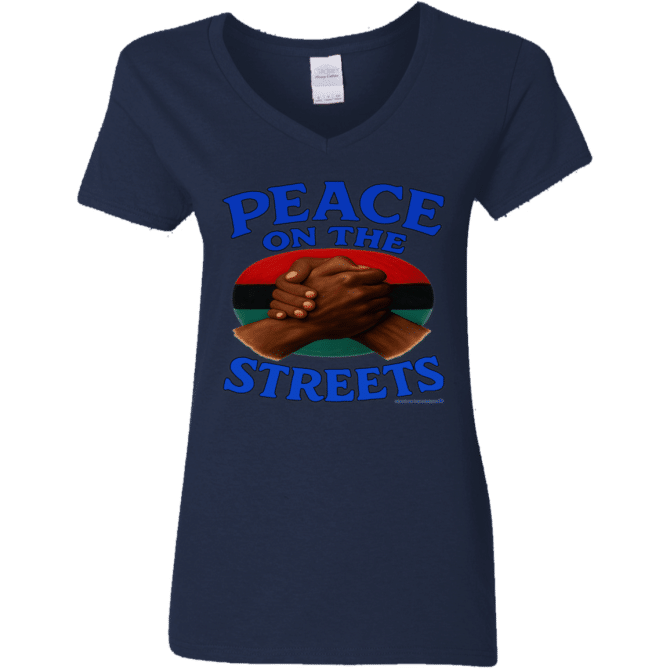 Peace On The Streets 02 - Ladies'  V-Neck - Image 3