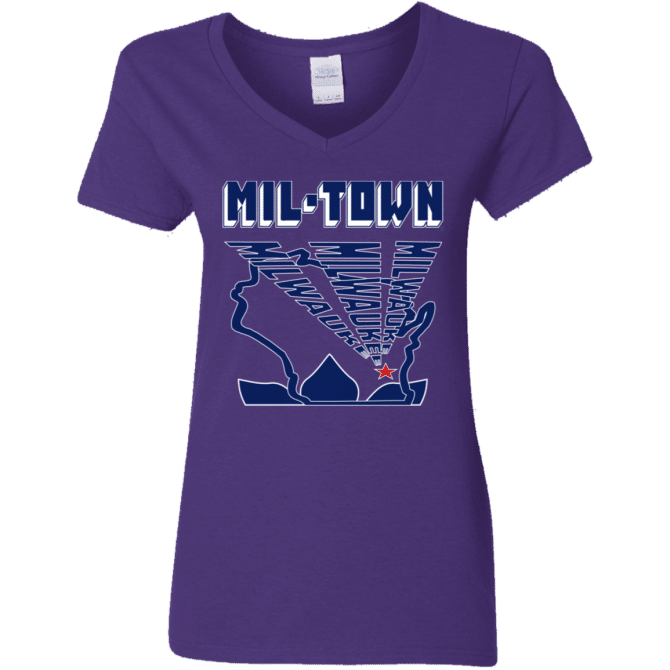 MIL-TOWN Milwaukee Rays - Ladies'  V-Neck - Image 4