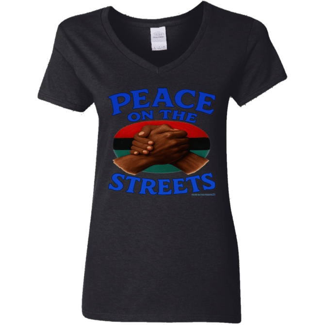 Peace On The Streets 02 - Ladies'  V-Neck - Image 2