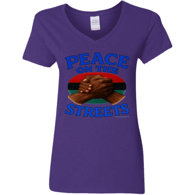 Peace On The Streets 02 - Ladies'  V-Neck - Image 4